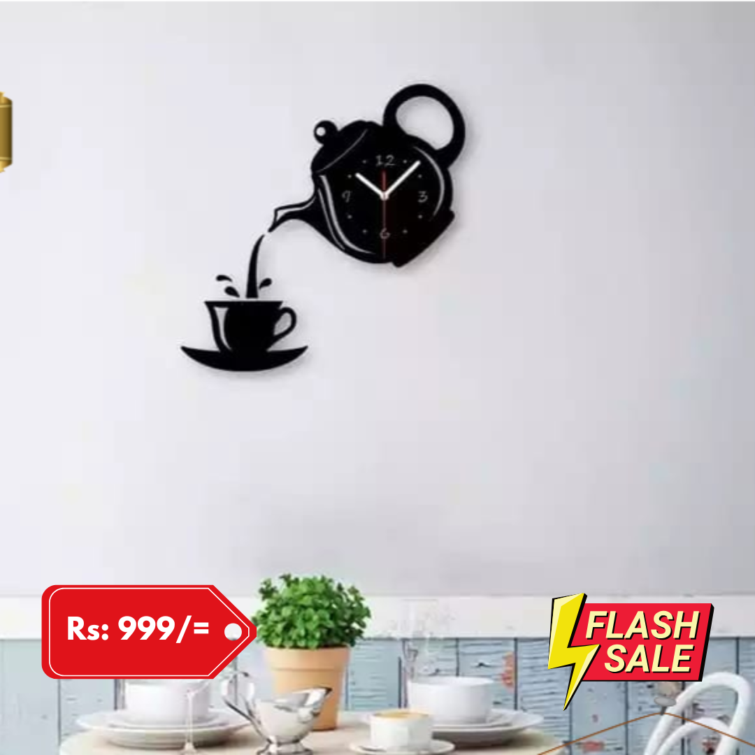 Kettle Tea Wall Clock for kitchen and Home